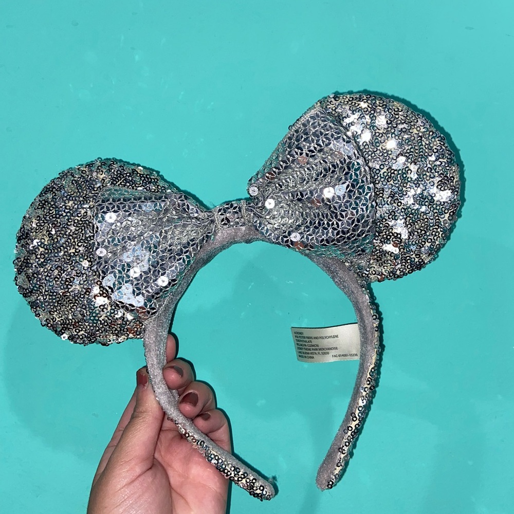 *SOLD* Disneyland Silver Sequence Mickey Mouse Ears